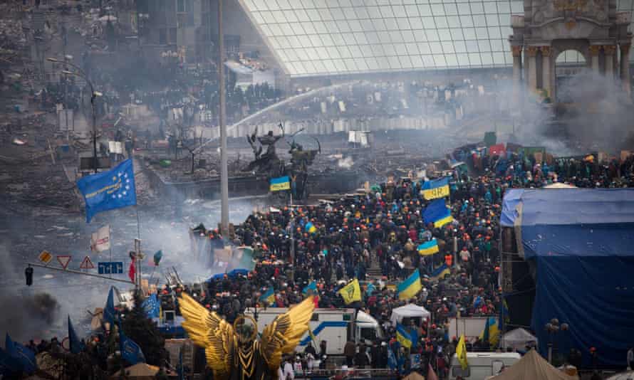 Protesters in Maidan Square, Kyiv, in February 2014